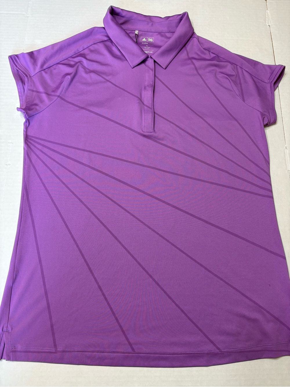 adidas Women’s Purple Polo with Radiating Stripe Graphics
